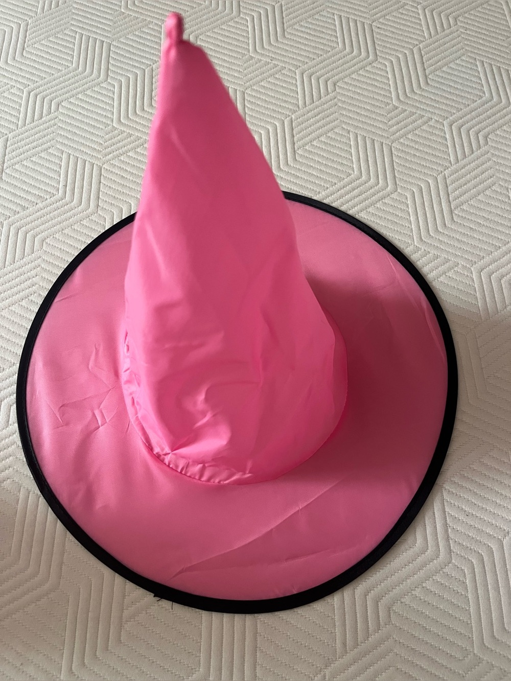 Bright Pink Witch Hat with Black Trim set of 12